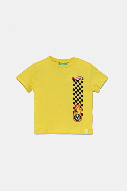 United Colors of Benetton tricou de bumbac pentru copii culoarea verde