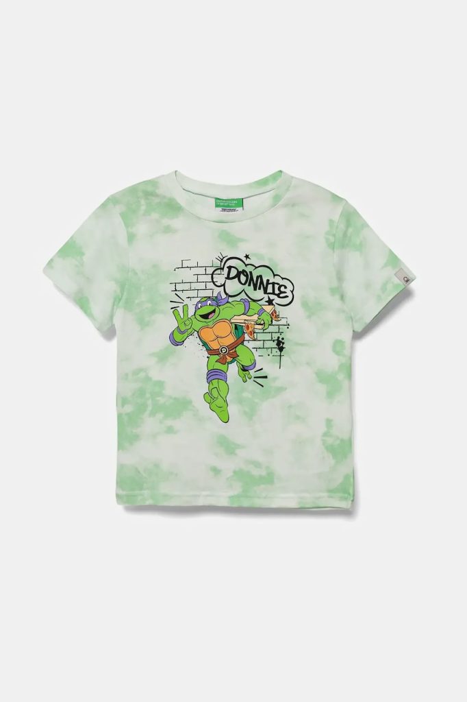 United Colors of Benetton tricou de bumbac pentru copii culoarea verde