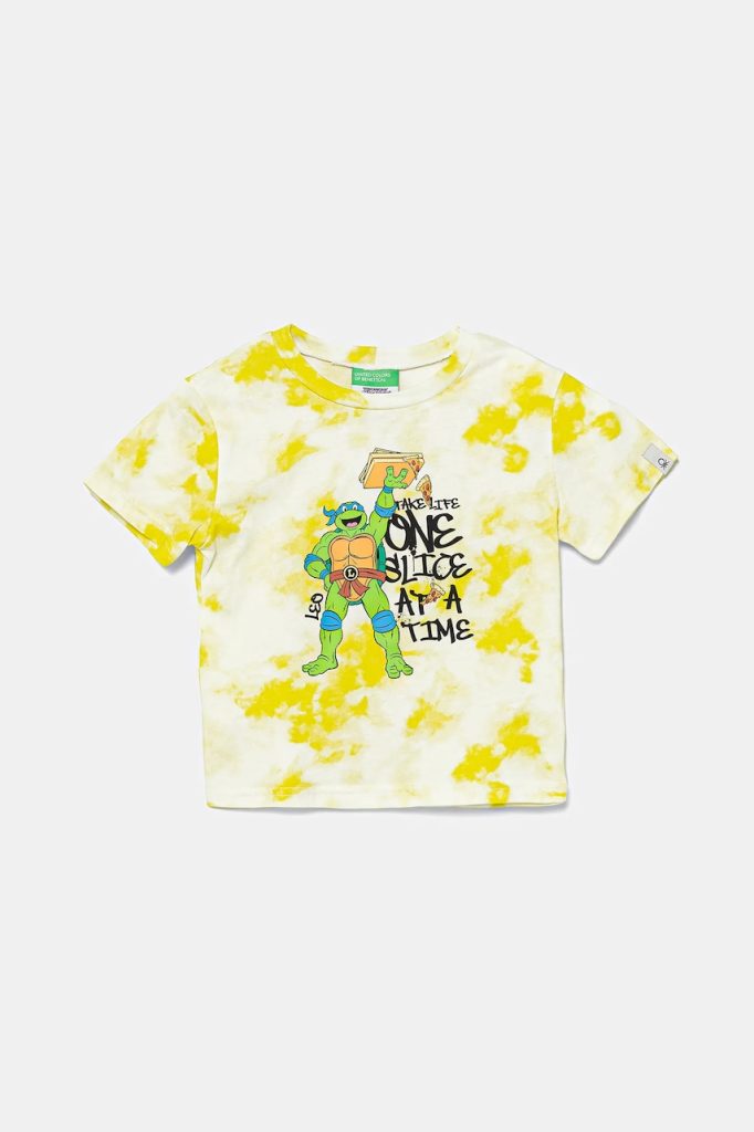 United Colors of Benetton tricou de bumbac pentru copii culoarea verde