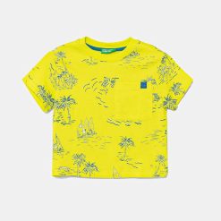 United Colors of Benetton tricou de bumbac pentru copii culoarea verde