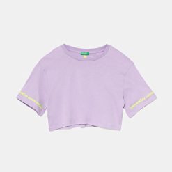United Colors of Benetton tricou de bumbac pentru copii culoarea violet
