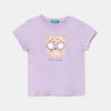 United Colors of Benetton tricou de bumbac pentru copii culoarea violet