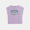 United Colors of Benetton tricou de bumbac pentru copii culoarea violet