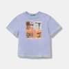 United Colors of Benetton tricou de bumbac pentru copii culoarea violet