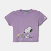 United Colors of Benetton tricou de bumbac pentru copii culoarea violet