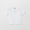 United Colors of Benetton tricou din amestec de in pentru copii culoarea alb