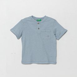 United Colors of Benetton tricou din amestec de in pentru copii neted