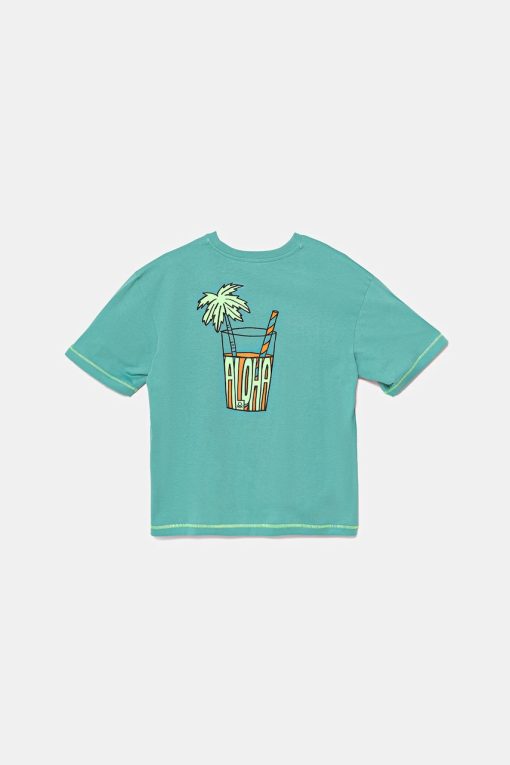 United Colors of Benetton tricou din bumbac culoarea turcoaz