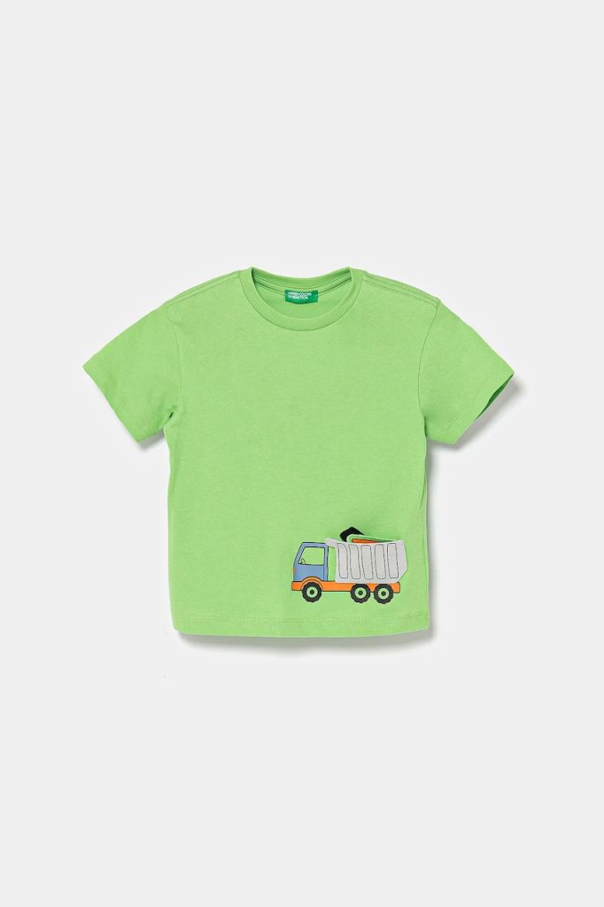 United Colors of Benetton tricou din bumbac culoarea verde