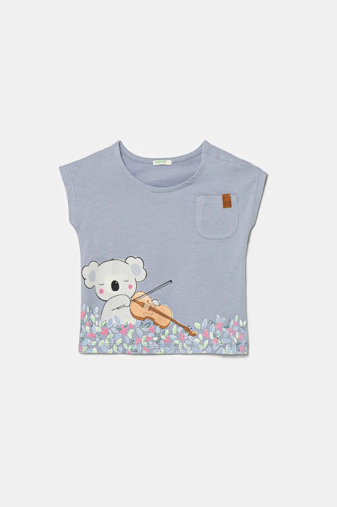 United Colors of Benetton tricou din bumbac pentru bebelusi 3I1XA105X-Îmbrăcăminte