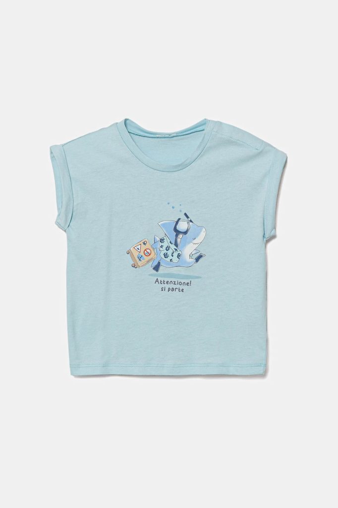 United Colors of Benetton tricou din bumbac pentru bebeluși cu imprimeu