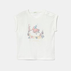 United Colors of Benetton tricou din bumbac pentru bebelusi culoarea alb