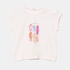 United Colors of Benetton tricou din bumbac pentru bebelusi culoarea roz