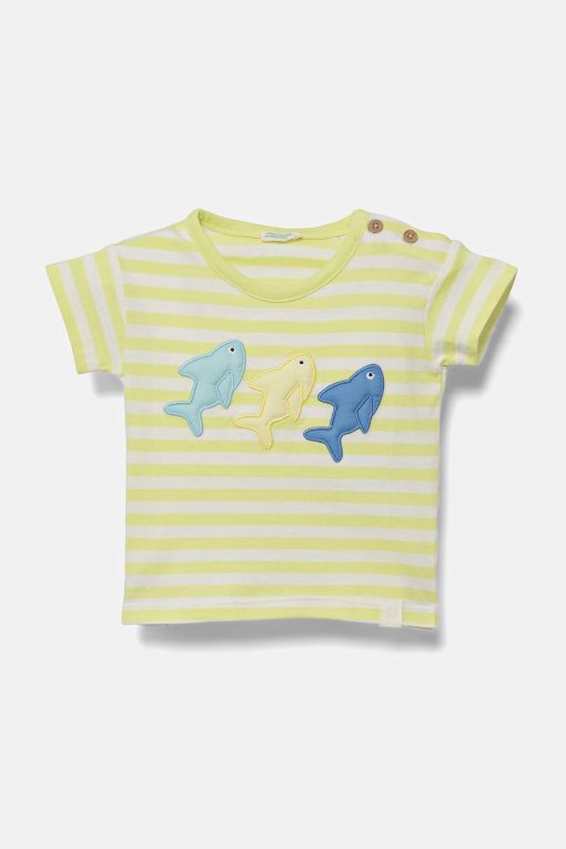 United Colors of Benetton tricou din bumbac pentru bebeluși culoarea verde