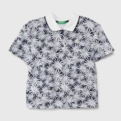 United Colors of Benetton tricou polo copii culoarea albastru marin