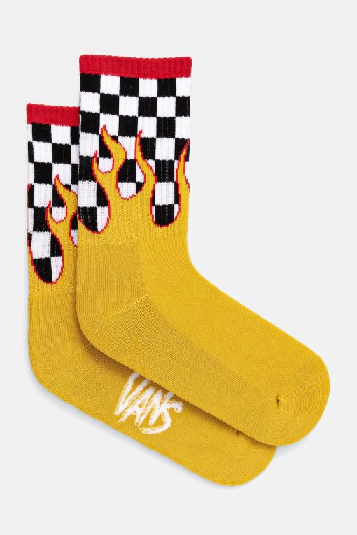 Vans sosete Road Stop Crew culoarea galben