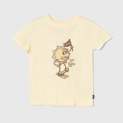 Vans tricou de bumbac pentru copii SKATE SUN CREW culoarea galben-Îmbrăcăminte