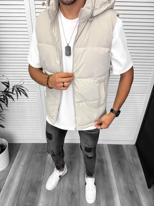 Vesta barbati casual  bej 5178-Veste > Veste barbati sport