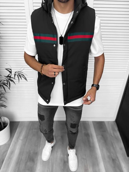 Vesta barbati casual  neagra 5222-Veste > Veste barbati sport