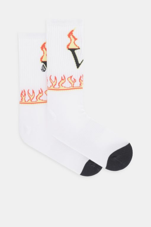 Volcom sosete x FERGUS PURCELL culoarea alb