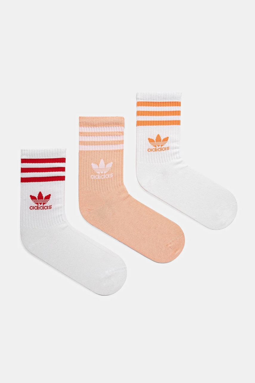 adidas Originals șosete 3-Stripes 3-pack culoarea alb