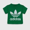 adidas Originals tricou de bumbac pentru copii TREFOIL TEE culoarea verde