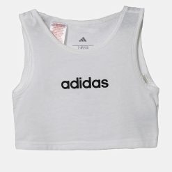 adidas top din bumbac culoarea alb