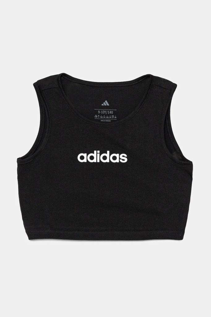 adidas top din bumbac pentru copii culoarea negru