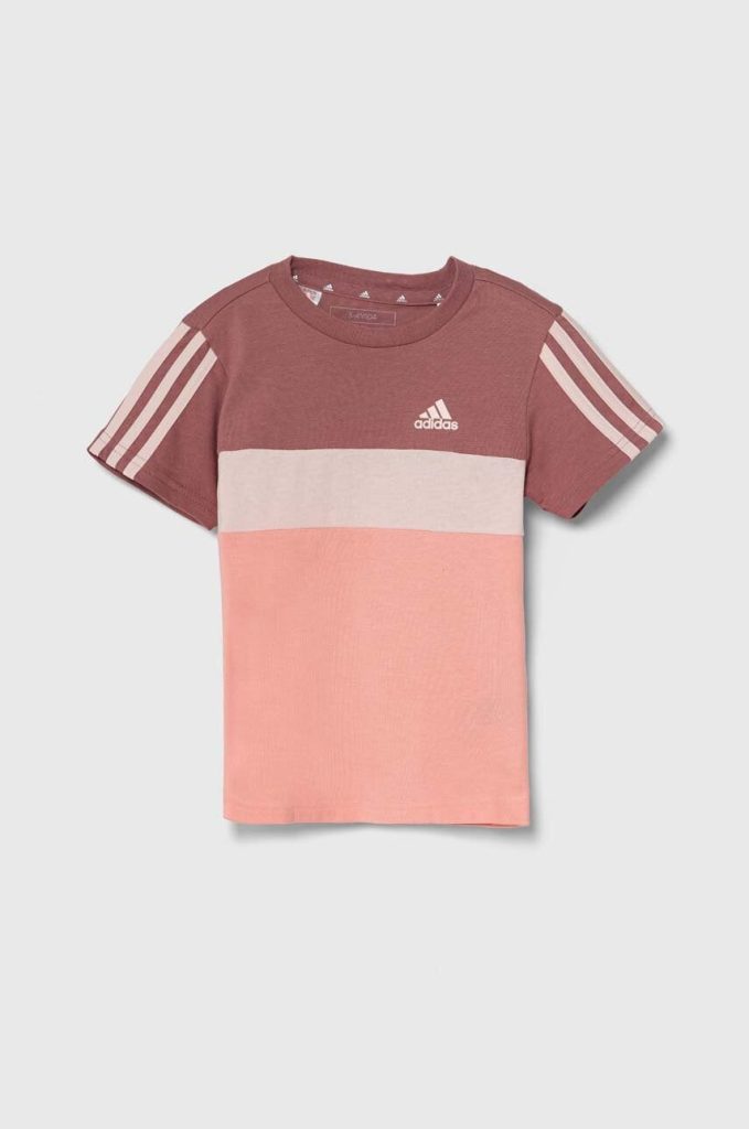 adidas tricou de bumbac pentru copii LK 3S TIB T culoarea roz