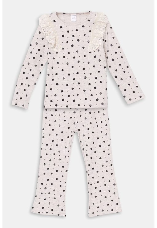 set de pantaloni si bluza cu imprimeu floral-FETE/IMBRACAMINTE/Seturi de imbracaminte-IMBRACAMINTE/Seturi de imbracaminte