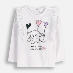 Coccodrillo bluză bebe culoarea alb