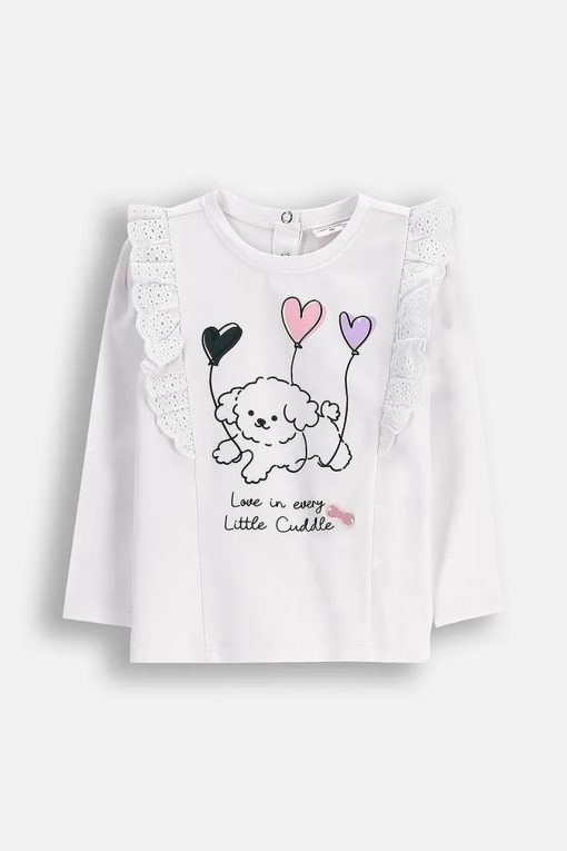 Coccodrillo bluză bebe culoarea alb