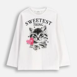 Coccodrillo longsleeve bumbac pentru copii culoare albă CRAFT PUNK GIRL KIDS-Îmbrăcăminte