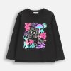 Coccodrillo longsleeve bumbac pentru copii culoare neagră RAVE GIRL KIDS-Îmbrăcăminte