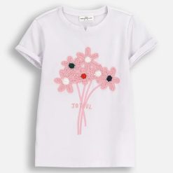 Coccodrillo tricou de bumbac pentru copii culoarea alb