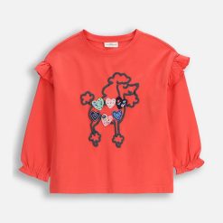 Coccodrillo tricou de bumbac pentru copii culoarea roșu