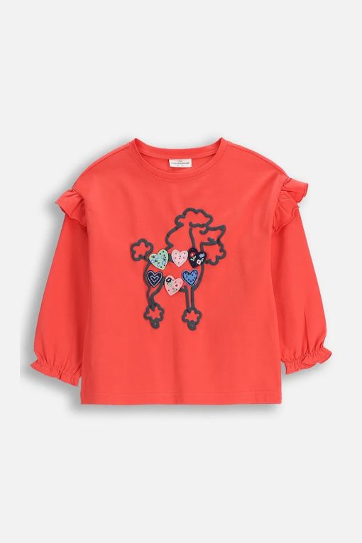 Coccodrillo tricou de bumbac pentru copii culoarea roșu