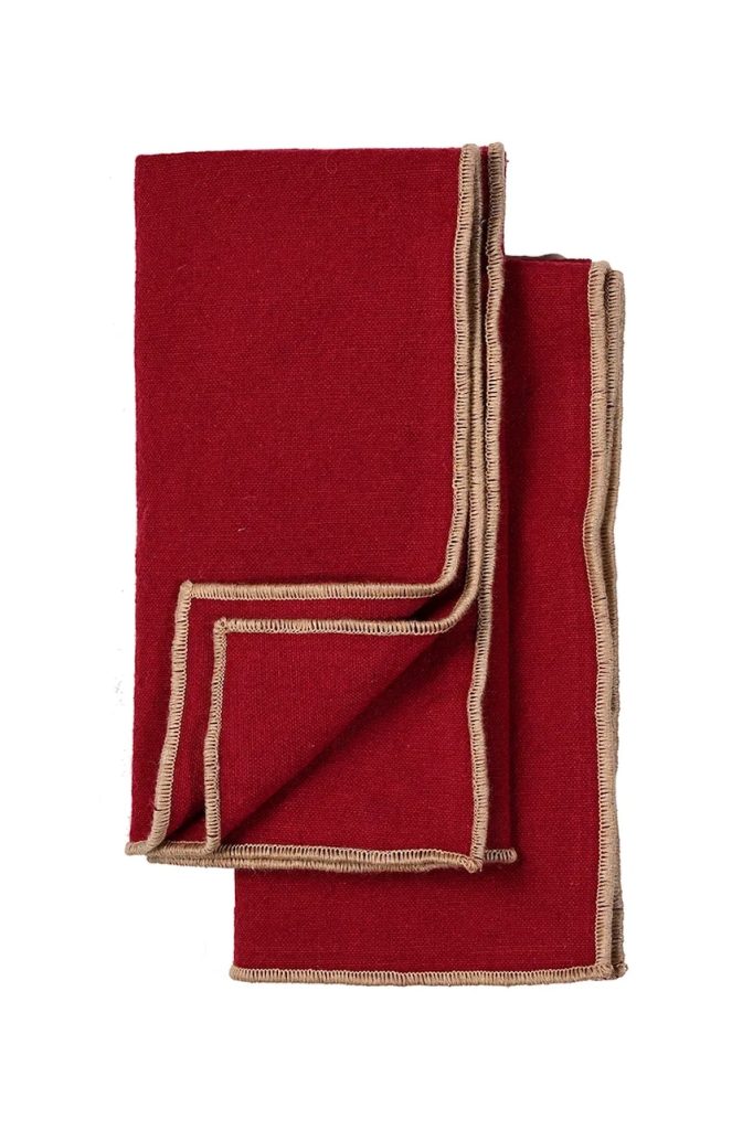 Sagaform șervețele de bumbac Edith 45 x 45 cm 2-pack culoarea bordo-Textile bucătărie