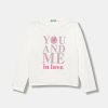 United Colors of Benetton longsleeve din bumbac pentru copii culoarea alb